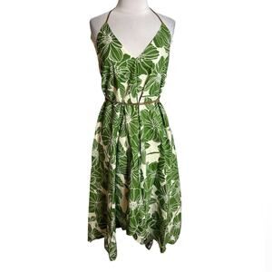 NWT Bill Hallman cotton island dress palm print Sz XS